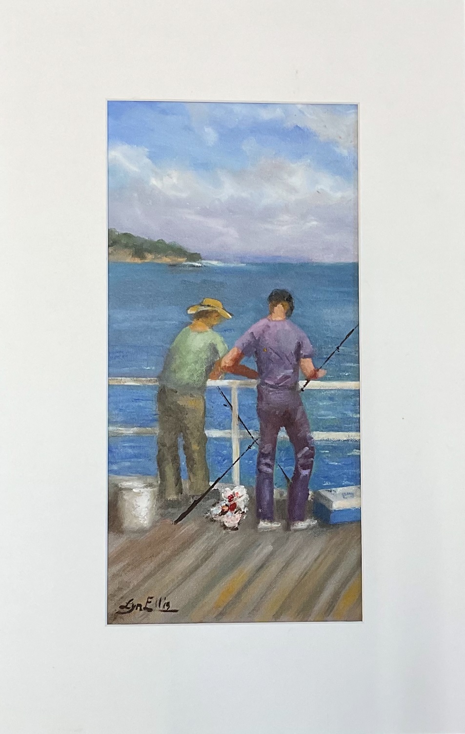 Oil Painting by Lyn Ellis titled Fishing Mates