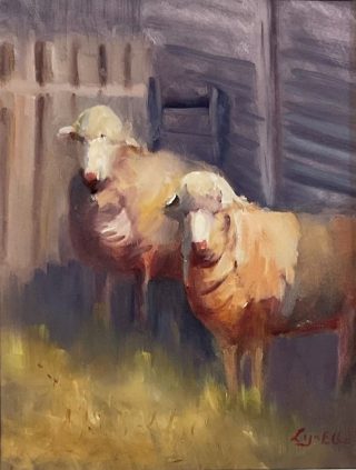 An Oil painting by Lyn Ellis in the Impressionist style  Animals Farmland and Rural and titled Eve and I