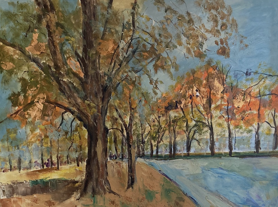 Oil Painting by Margaret Morgan Watkins titled Avenue of Honour in Autumn