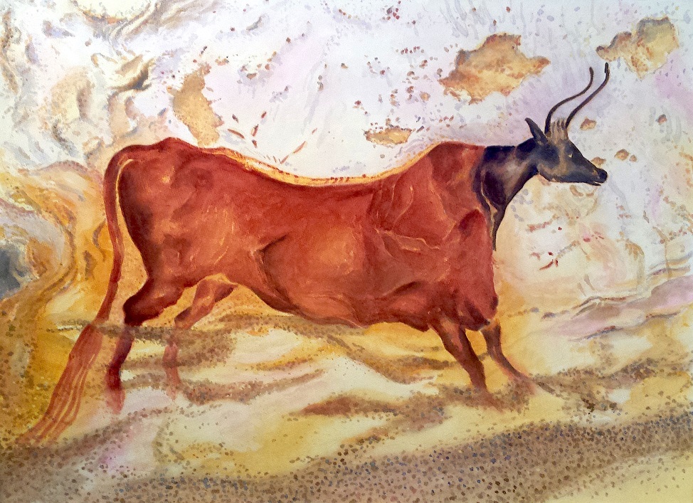 Acrylic Painting by Gregory Pastoll titled Cave Wall Aurochs