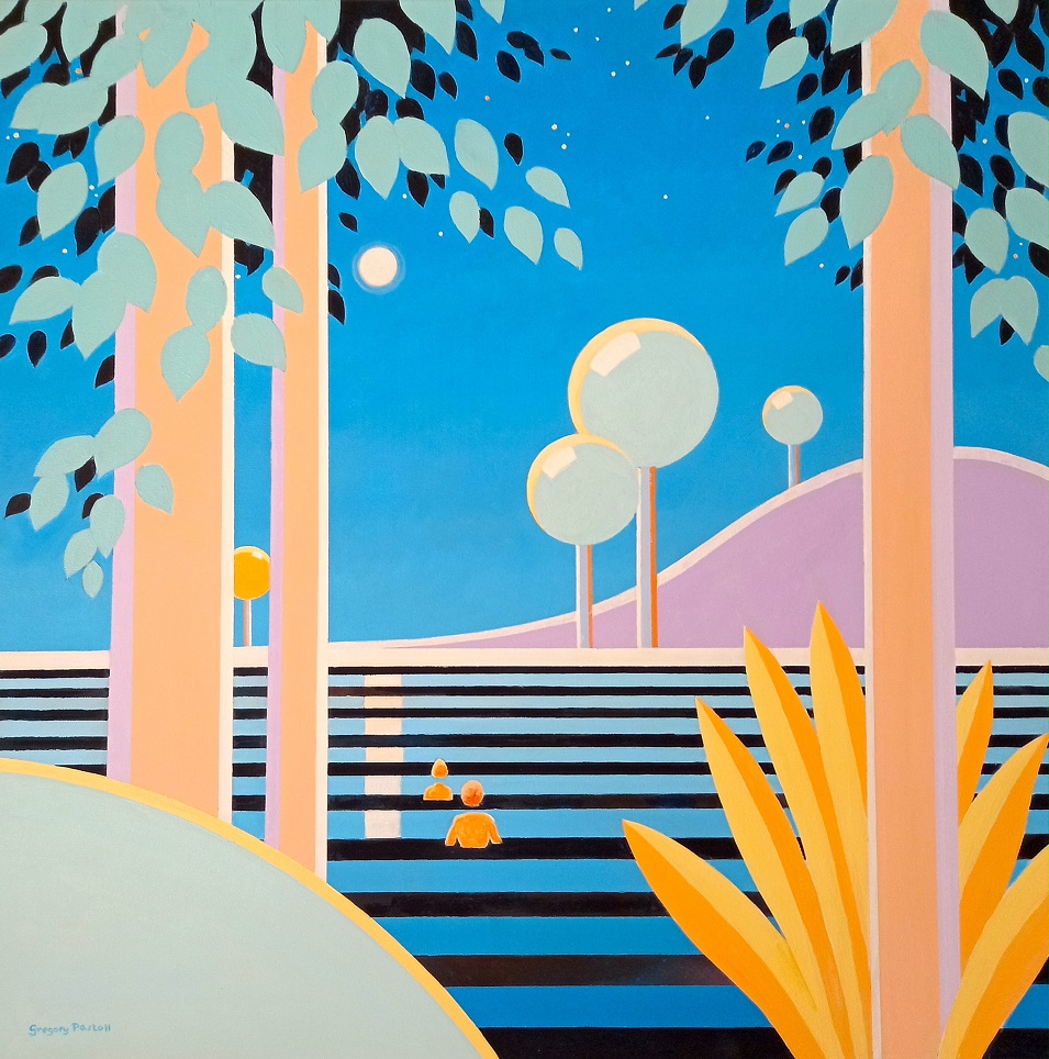 Acrylic Painting by Gregory Pastoll titled Moonlit Dip