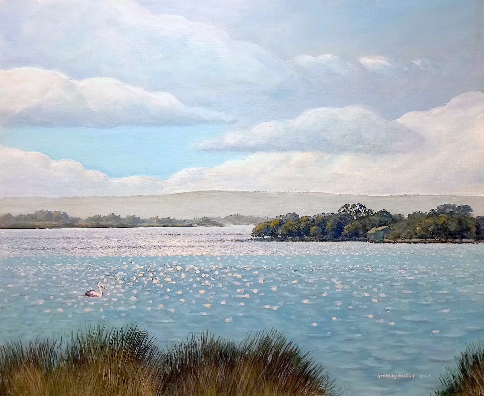 Acrylic Painting by Gregory Pastoll titled Canning River in Winter