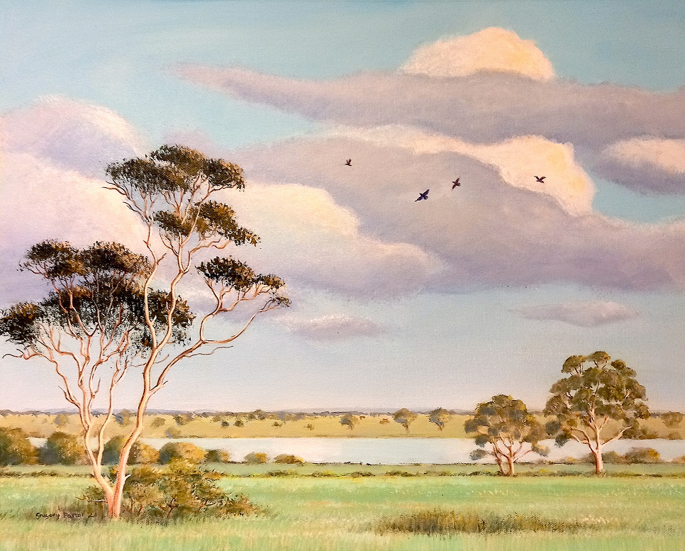 Acrylic Painting by Gregory Pastoll titled Wheatbelt in Winter