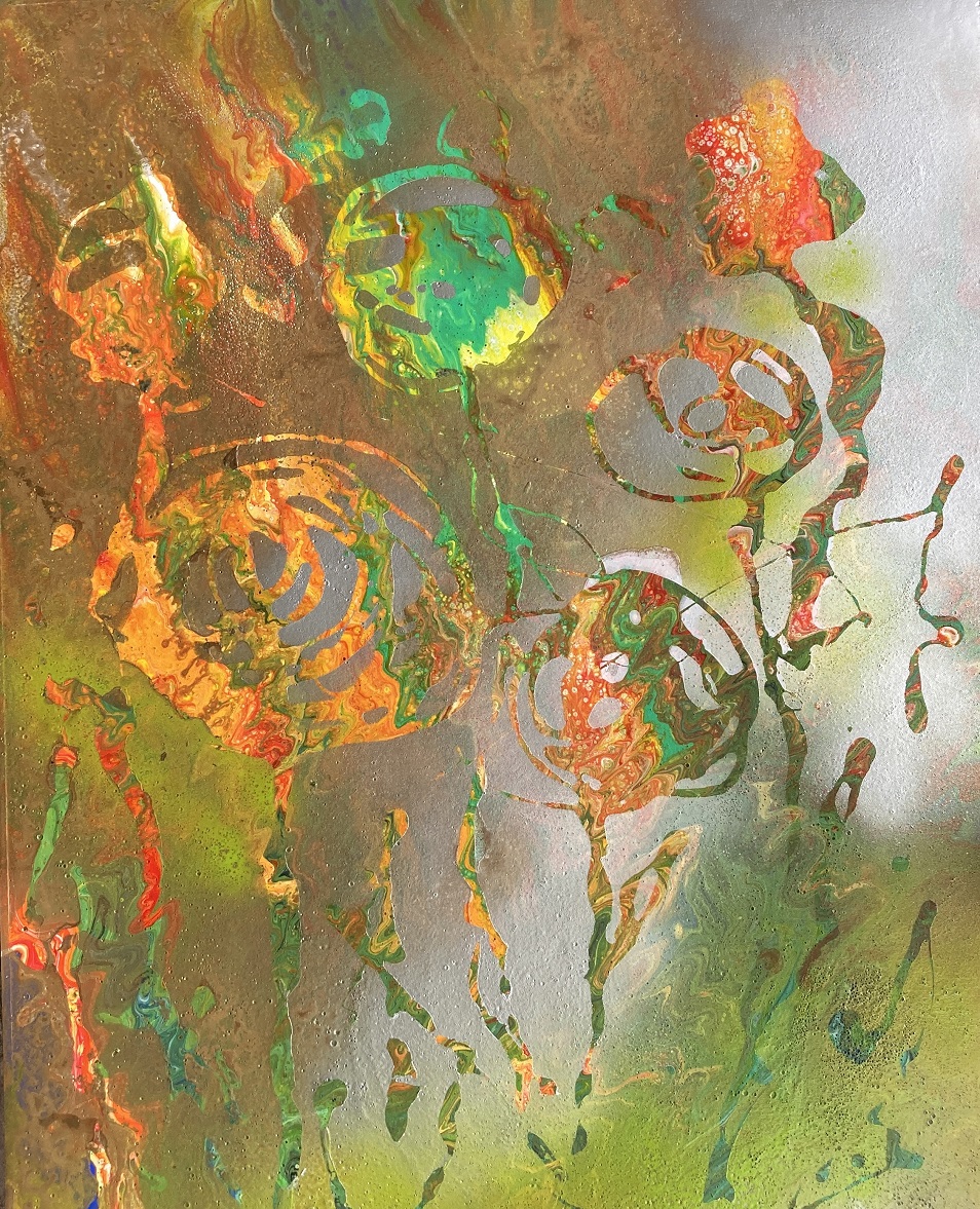 Mixed Media Painting by Margaret Morgan Watkins titled The planets have yet to align