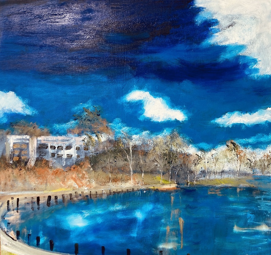 Oil Painting by Margaret Morgan Watkins titled Nagambie Lake
