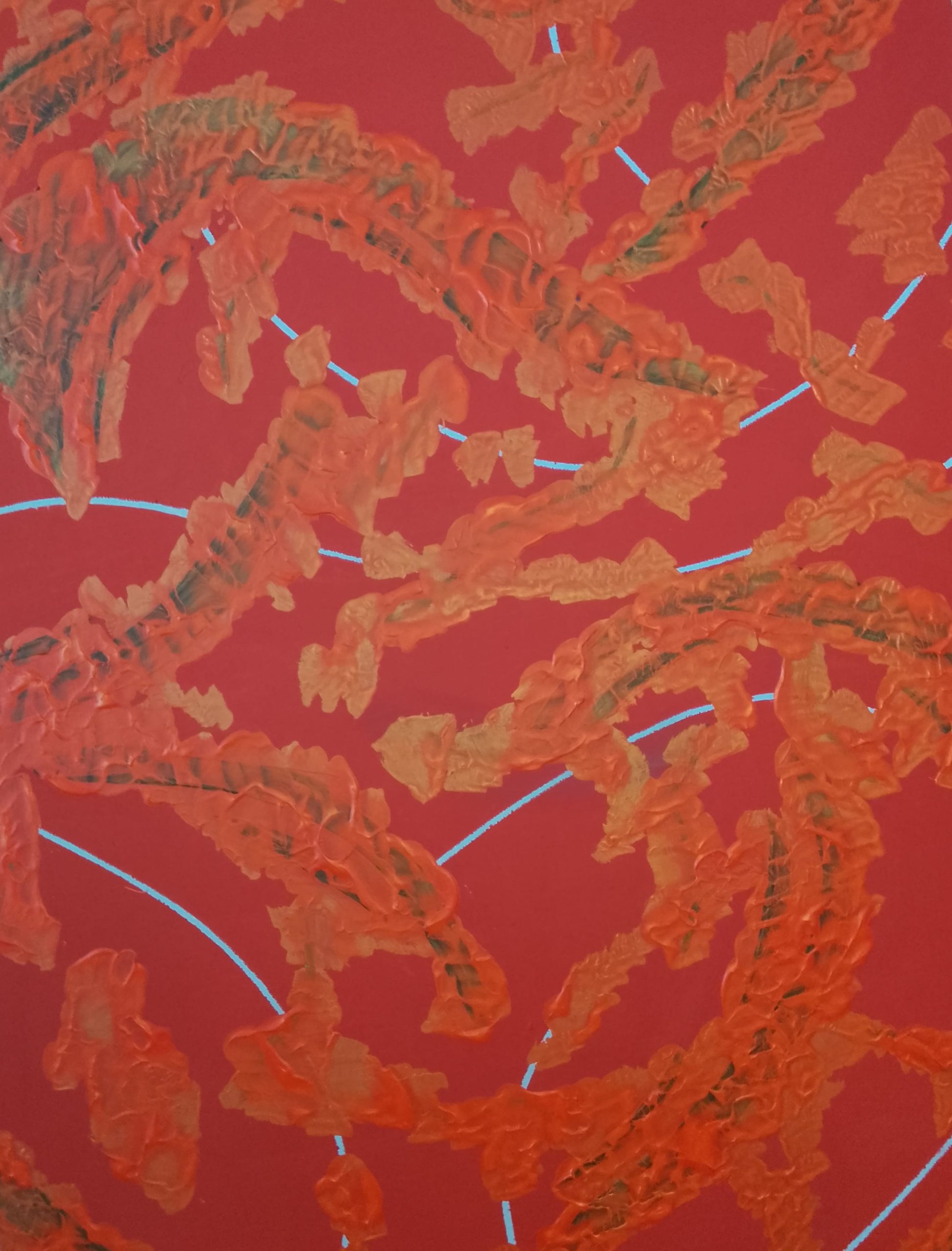 Acrylic Painting by Martin Guinness titled Birth of a Golden Dragon