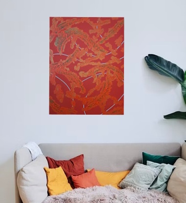 Acrylic Painting by Martin Guinness titled Birth of a Golden Dragon