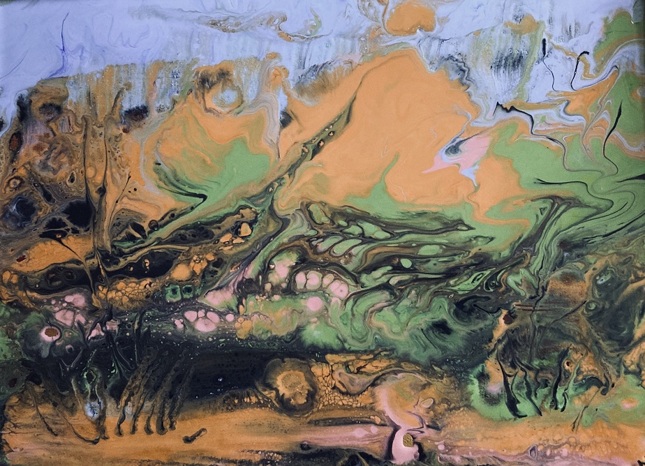 Acrylic Painting by Margaret Morgan Watkins titled Pink Cliffs at Heathcote