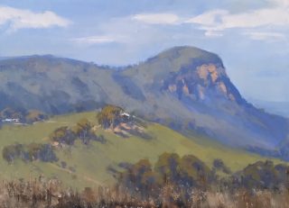 An Oil painting by Trish Bennett in the Realist Impressionist style  depicting Landscape Mountains and titled Awe Inspiring