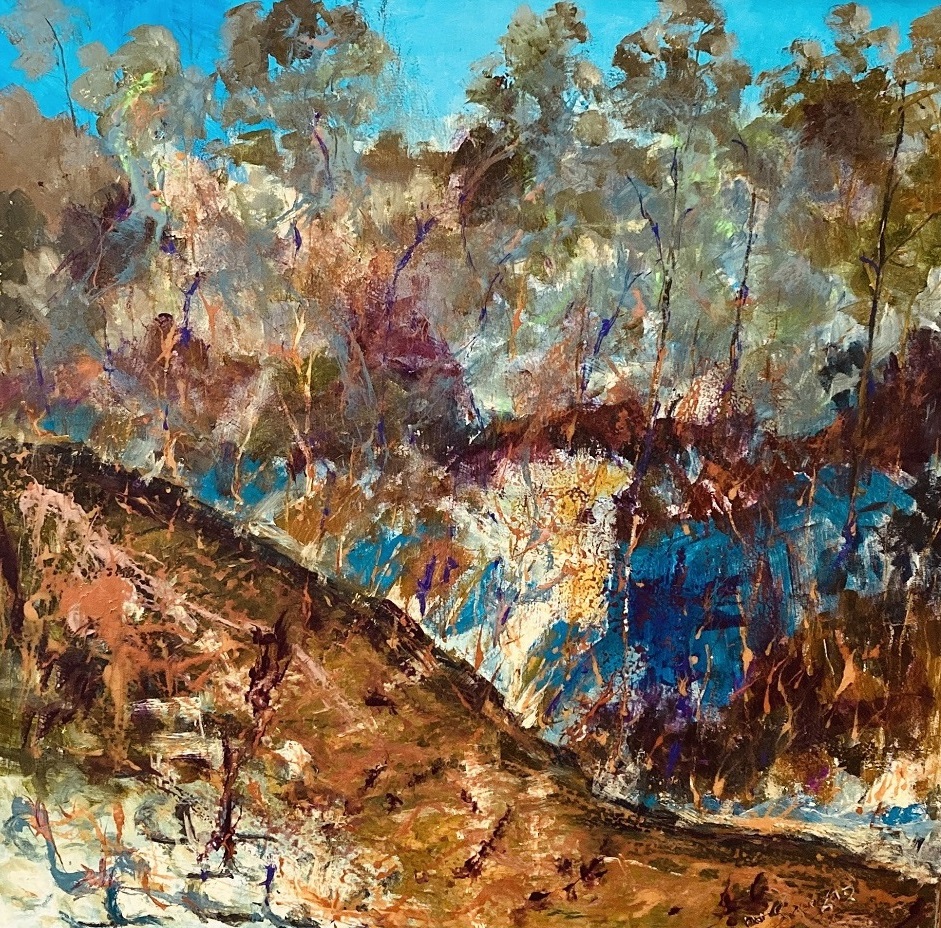 Mixed Media Painting by Margaret Morgan Watkins titled Little Kilmore Creek