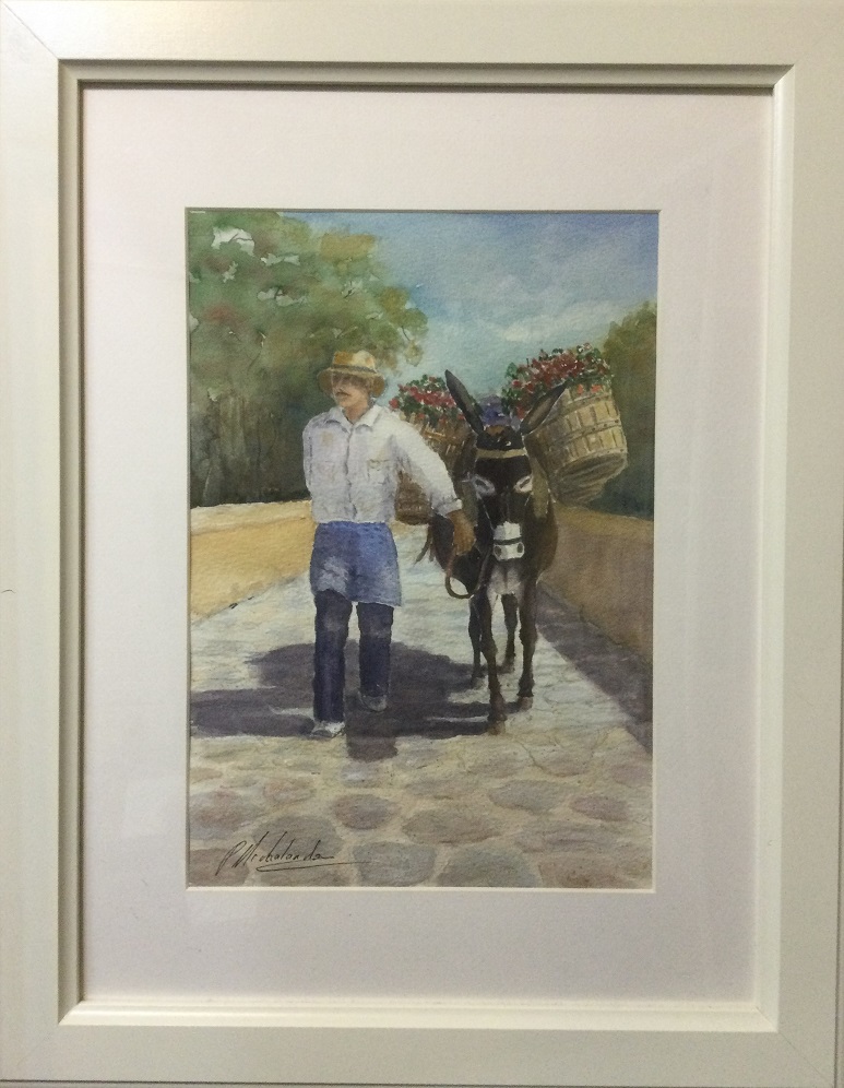 Peter Michalandos-11-Man and his donkey-framed