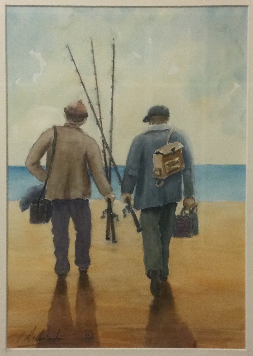 Watercolour Painting by Peter Michalandos titled Going Fishing