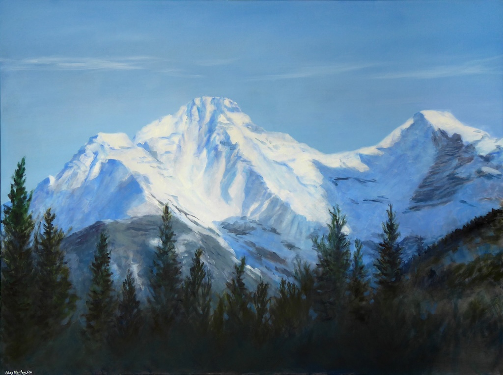Oil Painting by Alex Mortensen titled MOUNTAINS IN ALBERTA