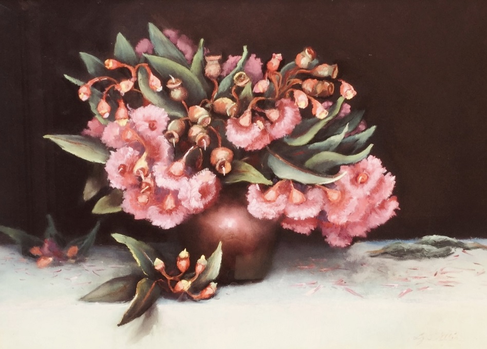 Pastel Painting by Lyn Ellis titled Coral Gum Blossom