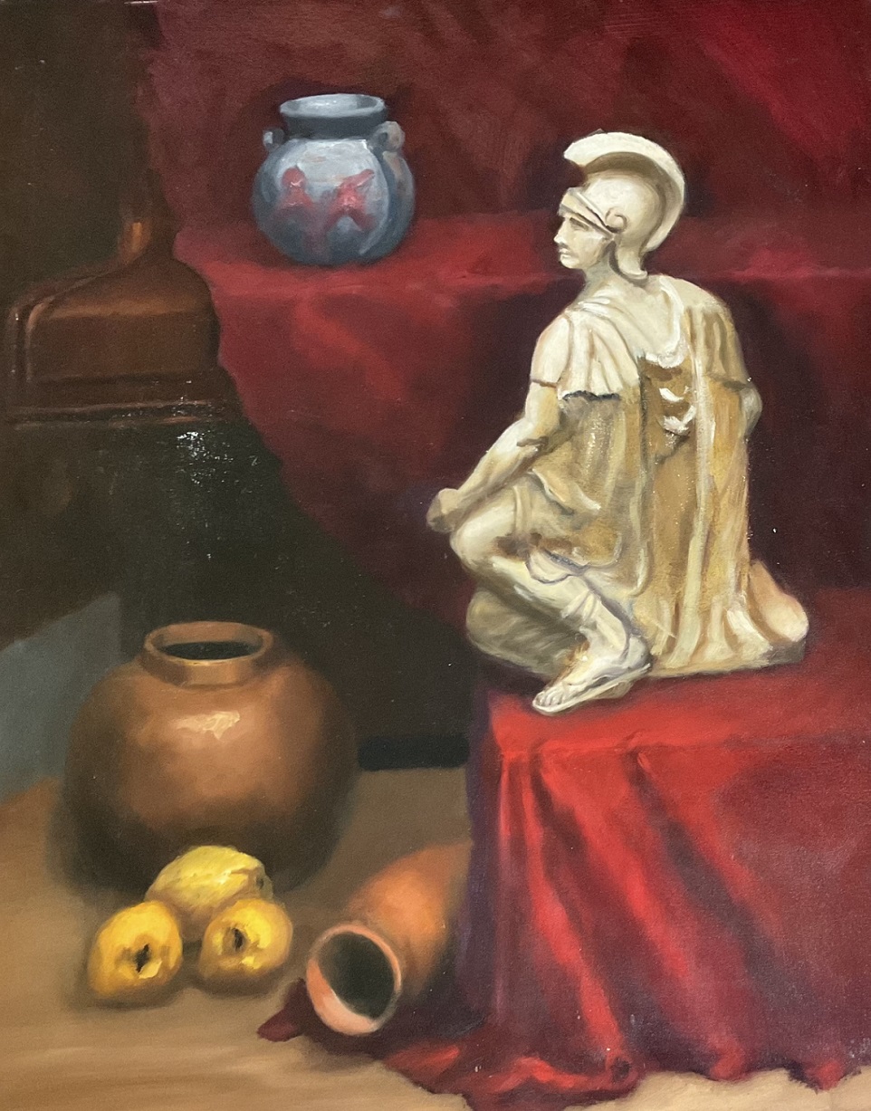 Oil Painting by Lyn Ellis titled The Roman Gladiator 2