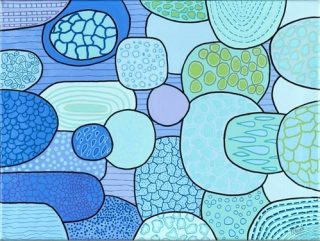 An Acrylic painting by Robert Wale in the Contemporary style  with main colour being Blue and titled Aqua Fusion