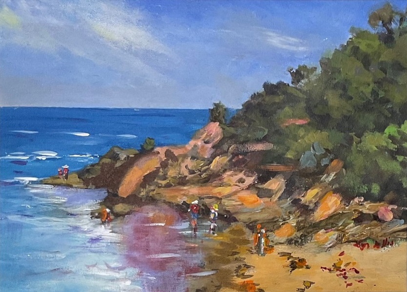 Acrylic Painting by Lyn Ellis titled Rising Tide Point Lonsdale
